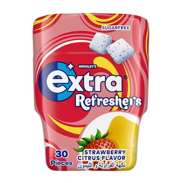 Wrigley's Extra Gum Refreshers Strawberry Citrus, Sugar Free Chewing Gum 30 Pieces
