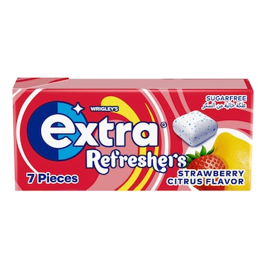 Wrigley's Extra Gum Refreshers Strawberry Citrus, Sugar Free Chewing Gum 7 Pieces