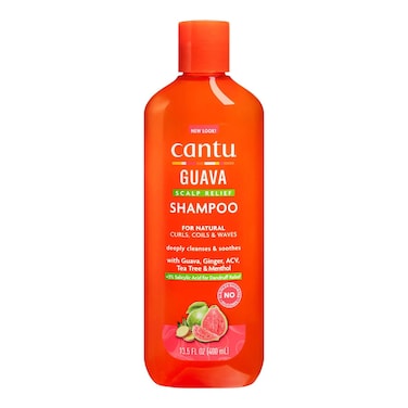 Cantu Guava Scalp Relief Antidandruff Shampoo with Guava Ginger Apple Cider Vinegar Tea Tree and Menthol, 400ml