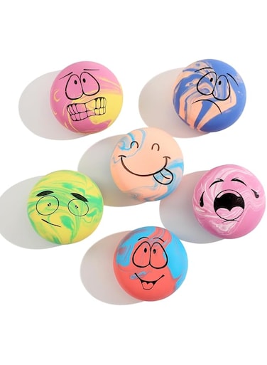 SCHITEC Squeaky Dog Toys, [6 Pack] Interactive Latex Rubber Squeak Ball Toy, Soft Fetch Play Balls for Puppy Small Dogs