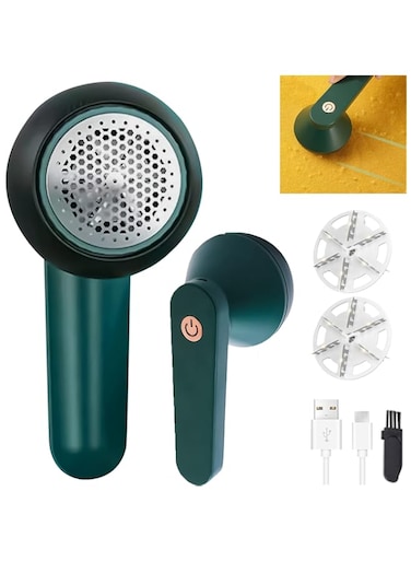 FUFRE Electric Lint Shaver, Lint Shaver, Test Winner with 6-Blade Blade, USB Rechargeable Electric Lint Remover for Removing Pilling, for Clothes, Furniture (A)