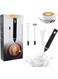 Rechargeable Milk Frother 3 Speeds Handheld Foam Maker With Stainless Whisk For Coffee, Latte, Cappuccino, Chocolate, Milk Tea, Coconut Milk, Durable Frother Drink Mixer