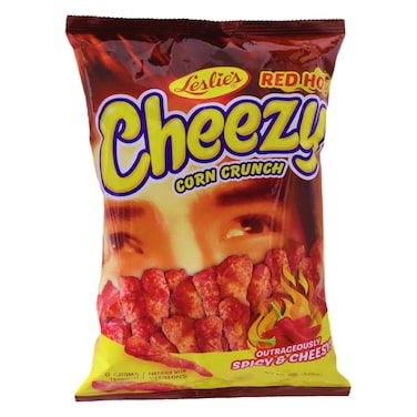 Leslie's Outrageously Red Hot Cheezy Spicy and Cheesy Corn Crunch, 150g