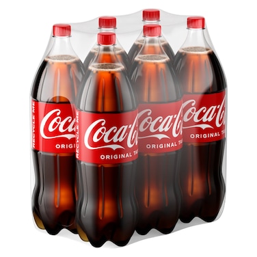 Coca-Cola Original Taste Carbonated Soft Drink PET Bottle, 2.26L Pack of 6