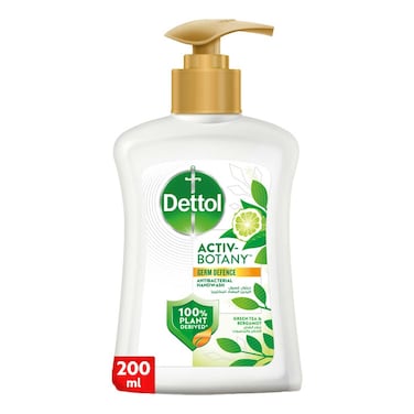 Dettol Activ-Botany Liquid Handwash, Green Tea &amp; Bergamot Scent, 200ml