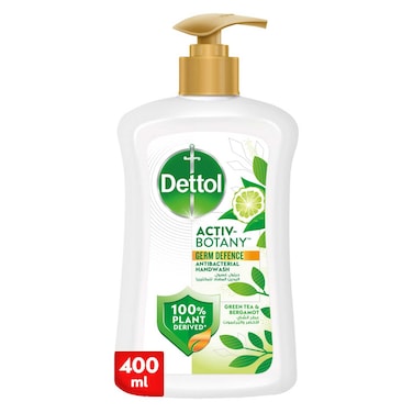 Dettol Activ-Botany Liquid Handwash, Green Tea &amp; Bergamot Scent, 400ml