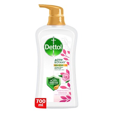 Dettol Activ-Botany Shower Gel &amp; Body Wash, Rosewater &amp; Hibiscus Scent, 700ml