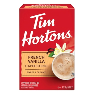 Tim Hortons French Vanilla Cappuccino Coffee Mix 8 Packets, 28g