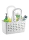 IDesign Plastic Divided Shower Caddy Tote, College Essential for Dorm Room, Communal and Shared Bathroom, The Orbz Collection - 11.25" x 5.25" x 12", White