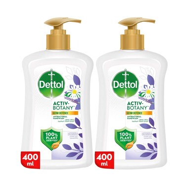 Dettol Activ-Botany Liquid Handwash, Lavender &amp; Chamomile Scent, 400ml Pack of 2