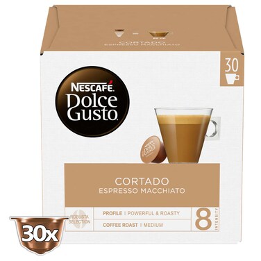 Nescafe Dolce Gusto Cortado Espresso Macchiato Coffee Capsules 30 Capsules