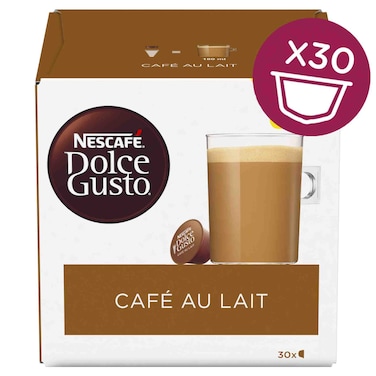 Nescafe Dolce Gusto Cafe Au Lait Coffee Capsules 30 Capsules