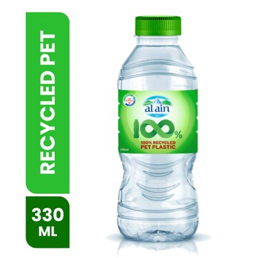 Al Ain Low Sodium Drinking Water Recycled Pet Plastic Bottle 330ml