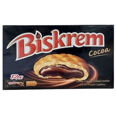 Ulker Biskrem Cocoa Cream Filled Cookie, 36g Pack of 12