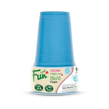 Fun Colors Biodegradable Cups Sky Blue 355ml