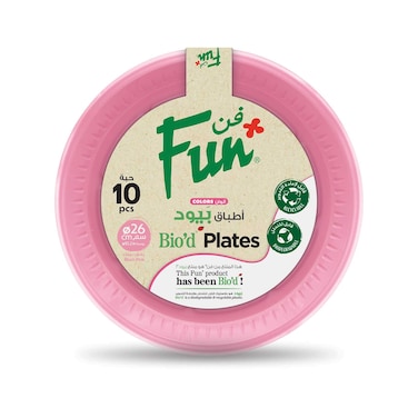 Fun Colors Biodegradable Plates Blush Pink 26cm