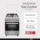 Daewoo 60x60cm Gas Cooker, Cast Iron Grid, Spacious Oven Capacity, Manual Ignition,DGC,665BSF, Turkey, 1 Year Warranty