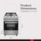 Daewoo 60x60cm Gas Cooker, Cast Iron Grid, Spacious Oven Capacity, Manual Ignition,DGC,665BSF, Turkey, 1 Year Warranty