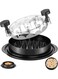 Shredder 8 Inches, Chicken Breast Shredder Tool, Cooked Meat Shredder With Clear Lid, Ergonomic Design, Auti-slip, Easy To Clean, Chicken Shredder Tool Twist, Chicken Grinder (Black)