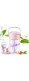 YumLock 620 ml Simple Water Bottle for Kids School with Tea Infuser, Leak-Proof Seal, Time Marker Design - BPA-Free Reusable Water Bottle for Office, School, Gym, Sports, Travel, Pink