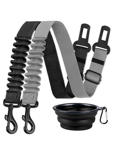 NALACAL Dog Seat Belt, 3 Piece Set, Retractable Dog Car Harness Adjustable Dog Seat Belt for Vehicle Nylon Pet Safety Seat Belts Heavy Duty &amp; Elastic Safety Restraint, No Chew Tether Cable
