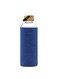 GLOBAL MAX-EMA Glass Water Bottle Blue 1 Liter With Bamboo Lid And Neoprene Sleeve Reusable Glass Bottle For Hot And Cold Drinks, Juice, Tea, Milk, Smoothies And For Home, Gym And Travel