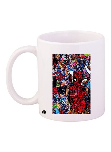 Superheroes Printed Coffee Mug White/Red/Blue