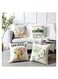 of 4 Waterproof Decorative Throw Pillow Covers for Outdoor and Indoor Use, Ideal for Patio, Garden, Living Room, and Sofa Decor (18x18 Inches) - Tulip Farm Cycling Flowers Design