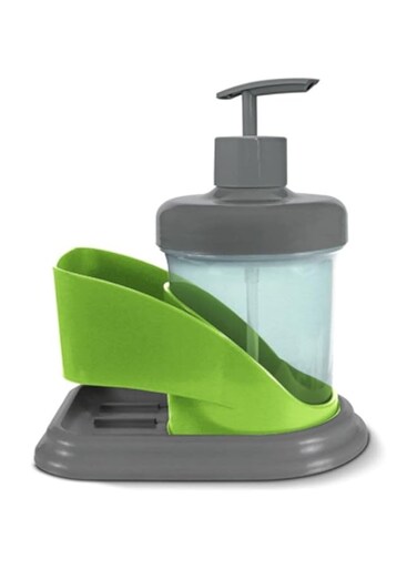 Yubiso Sink Caddy 2In1 Storage Solution 15X15X10.5 cm Green &amp; Grey