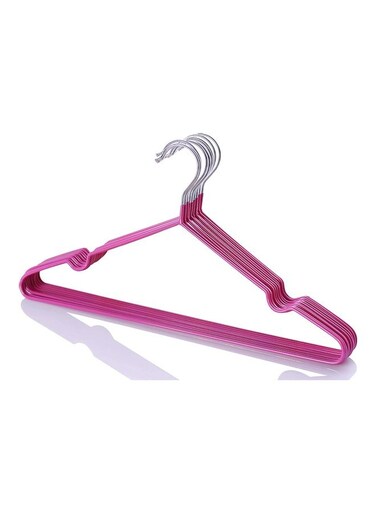 10-Piece Non-Slip Metal Hook Hangers Set Purple 40cm