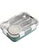 BrainGiggles Stainless Steel Bento Lunch Box with Soup Bowl   3-Compartments Insulated Tiffin Box for Adults Kids  Leak Proof Lunch Box   Multifunctional Airtight Food Storage Container(Green)