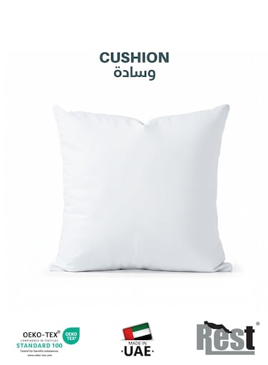 Bedding Throw Pillows Insert Cushion Filler Outer Cover HD Microfiber Filling 350 grams Ultra Soft Fiber Size 40x40cm , 16x16inch Cushion Inserts Home Decor White (Pack of 1)
