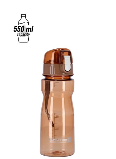 Water Bottle with Volume Marker Coffee 600ml