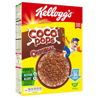 Kellogg's Less Sugar Original Coco Pops Cereal, 330g