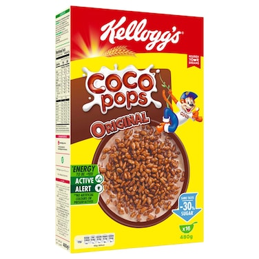 Kellogg's Less Sugar Coco Pops Chocolate Breakfast Cereal, 480g