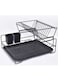 2 Layer Tier Kitchen Over The Sink Accessories Dish Organizer Storage Rack Plate Holder With Drip Tray