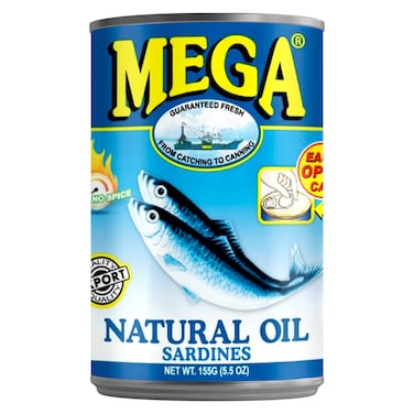 Mega Sardines in Natural Oil, 155g