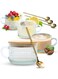 Vintage Glass Coffee Mugs (4Pcs, 14oz), Overnight Oats Containers with Lids and Spoons, Clear Embossed Glass Cups, Coffee Bar Accessories, Gifts for Women, White Elephant Gifts