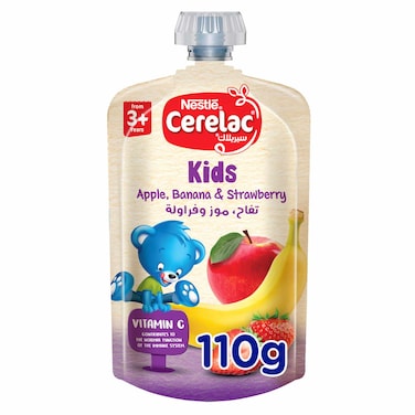 Nestle Cerelac for Kids, Apple, Banana and Strawberry, 3 Years+, 110g
