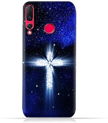 Generic Huawei Nova 4 TPU Silicone Soft Protective Case With Christian Cross On a Starry Night Design
