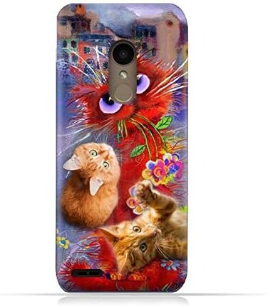 جراب حماية سيليكون TPU لهاتف LG K10 2018 بتصميم قطط لطيف وجذاب