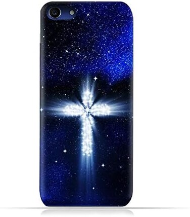جراب حماية سيليكون TPU لهاتف Oppo A1 بتصميم صليب مسيحي على خلفية ليلة مرصعة بالنجوم
