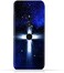 جراب حماية سيليكون TPU عام لهاتف سوني إكسبريا XZ2 بتصميم صليب مسيحي على خلفية ليلة مرصعة بالنجوم
