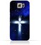 Eimo Samsung Galaxy S6 Edge TPU Silicone Protective Case With Christian Cross On a Starry Night Design