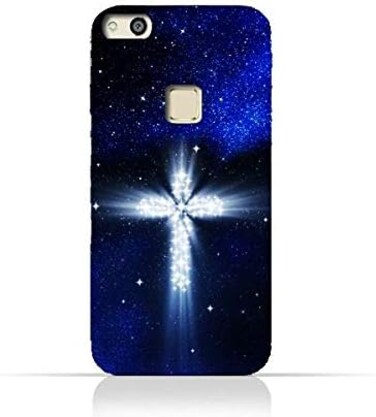 Generic Huawei P10 Lite TPU Silicone Protective Case With Christian Cross On a Starry Night Design