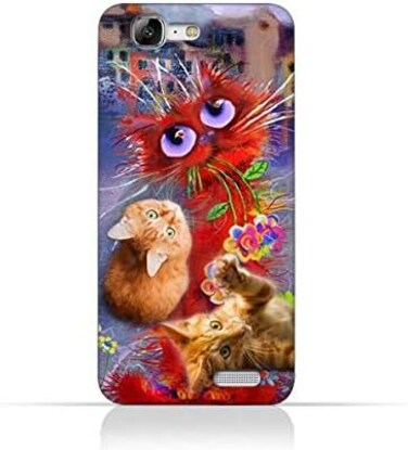 Generic Huawei Ascend G7 TPU Silicone Protective Case With Adorable Cute Cats Design