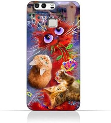 Generic Huawei P9 TPU Silicone Protective Case With Adorable Cute Cats Design