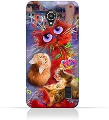 Generic Huawei Y635 TPU Silicone Protective Case With Adorable Cute Cats Design