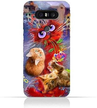 جراب سيليكون واقٍ من مادة TPU لهاتف LG Q8 بتصميم قطط لطيف وجذاب