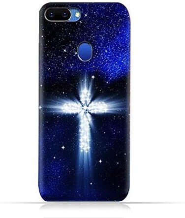 جراب حماية سيليكون ناعم TPU لهاتف Oppo A5 بتصميم صليب مسيحي على خلفية ليلة مرصعة بالنجوم
